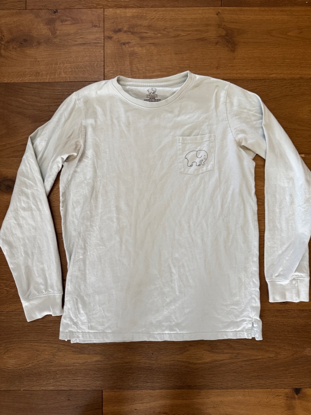 Ivory Ella Long Sleeve Pocket Tee with Elephant Detail
